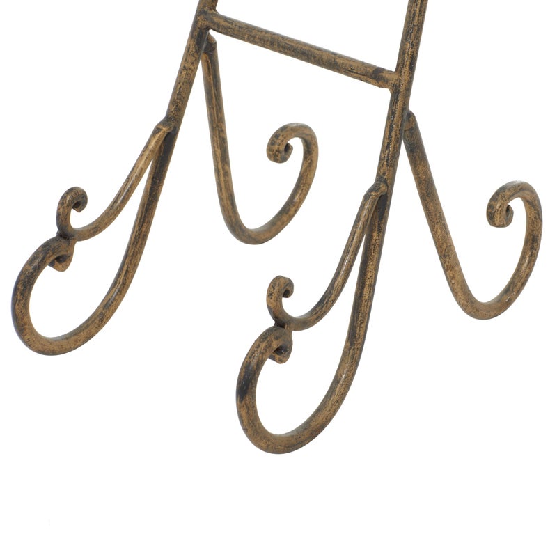Deco 79 Metal Display Easel Scroll Tabletop Easel, Display Stand 7" x 10" x 19", Gold - Image 5